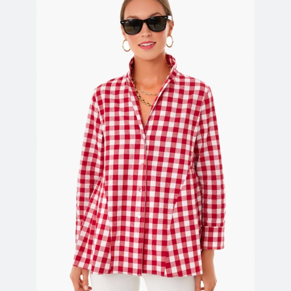 Pomander Place Tops Pomander Place Apple Red Gingham Scarlett Button Down Size S